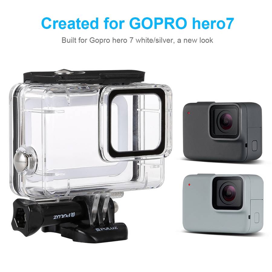 PULUZ 45m Underwater Waterproof Housing Diving Case for GoPro HERO7 Silver / HER ... (Transparent)