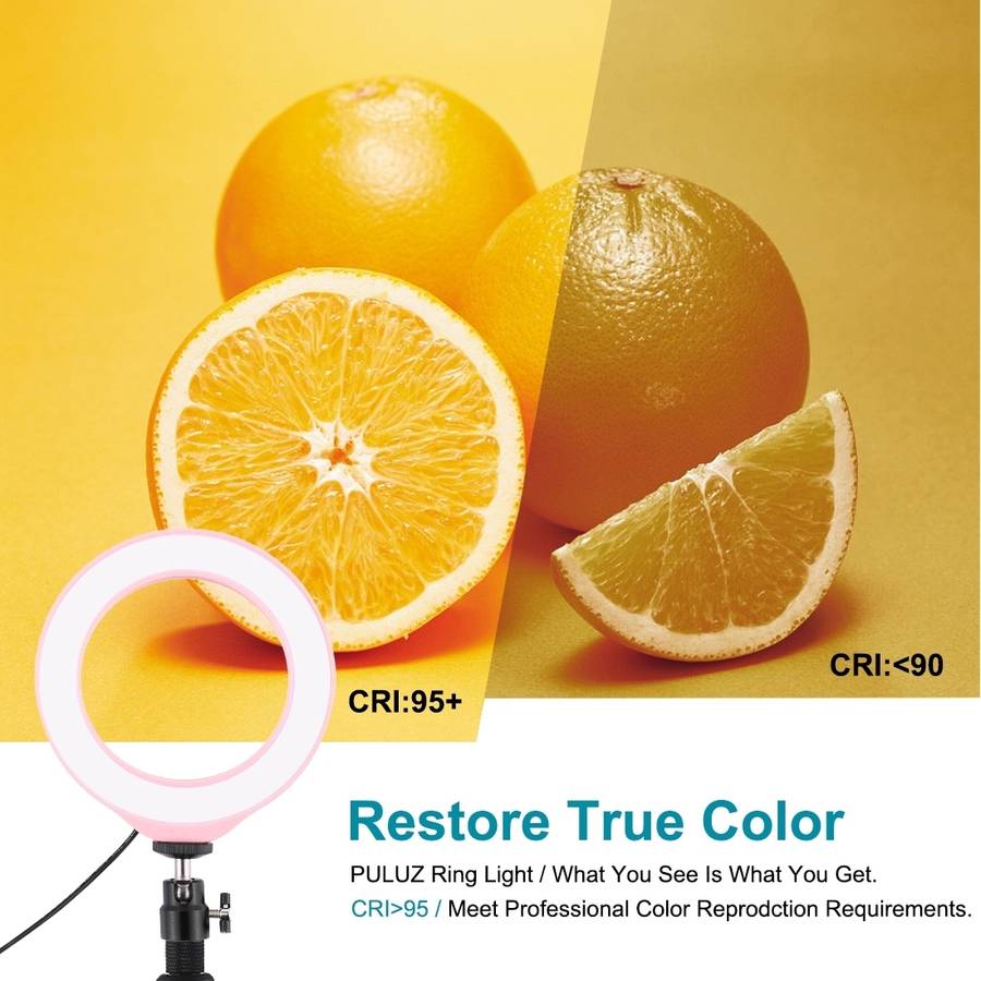 PULUZ 4.7 inch 12cm USB 10 Modes 8 Colors RGBW Dimmable LED Ring Vlogging Photography Video Lig