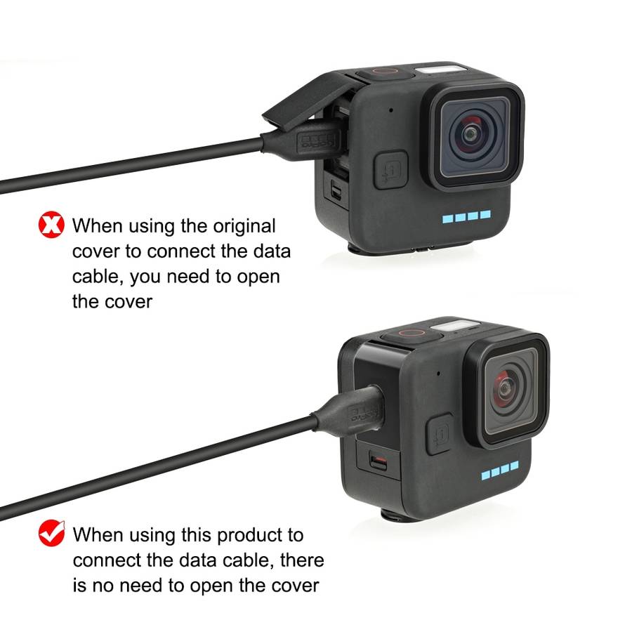 For GoPro Hero11 Black Mini PULUZ Metal Battery Side Interface Cover (Black)