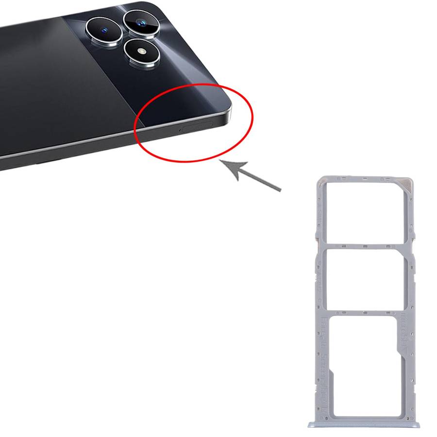 For Realme Note 50 RMX3834 10pcs Original SIM Card Tray + SIM Card Tray + Micro SD Card Tray (Pink)