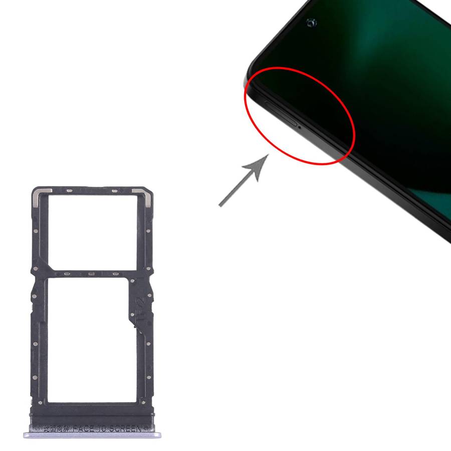 For Xiaomi Poco M6 4G 10pcs SIM Card Tray + SIM Card Tray / Micro SD Card Tray (Black)