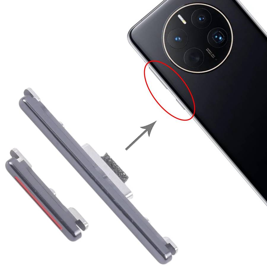 For Huawei Mate 50 Pro 10pairs Original Power Button and Volume Control Button (Black)