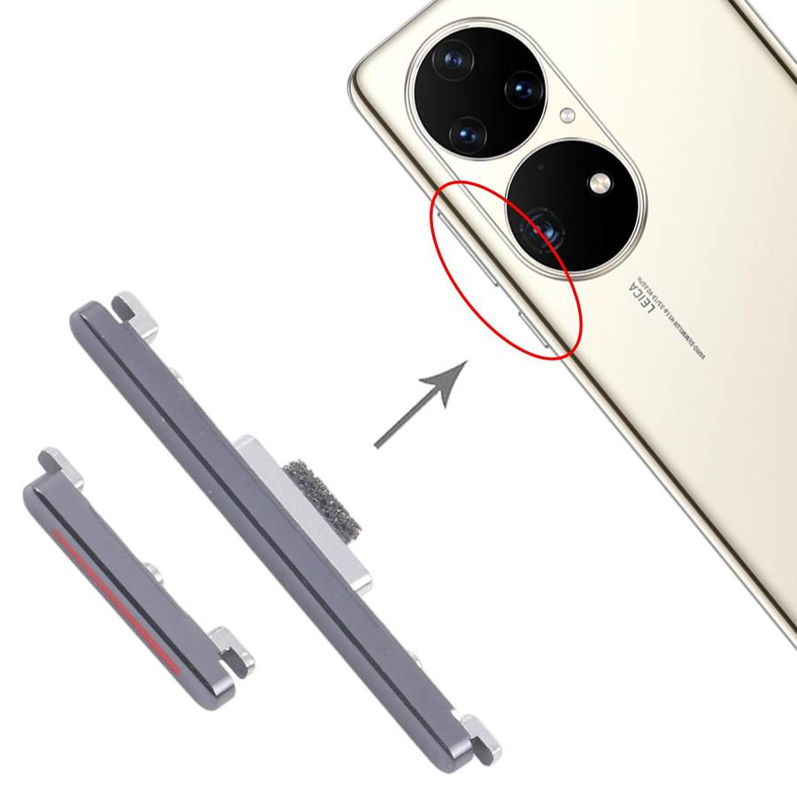 For Huawei P50 Pro 10pairs Original Power Button and Volume Control Button (Black)