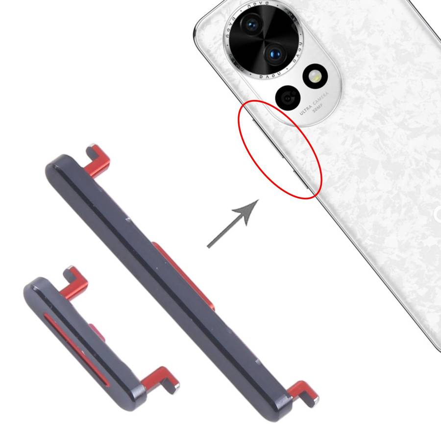 For Huawei nova 12 Pro 10pairs Original Power Button and Volume Control Button (Black)
