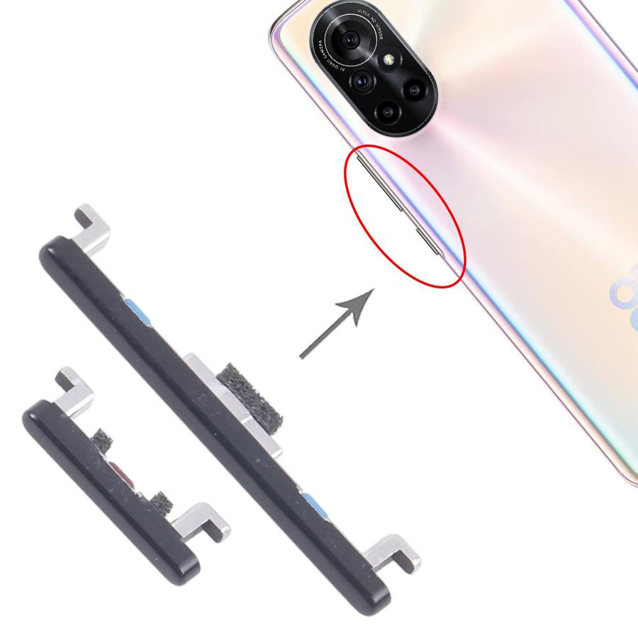 For Huawei nova 8 Pro 10pairs Original Power Button and Volume Control Button (Black)