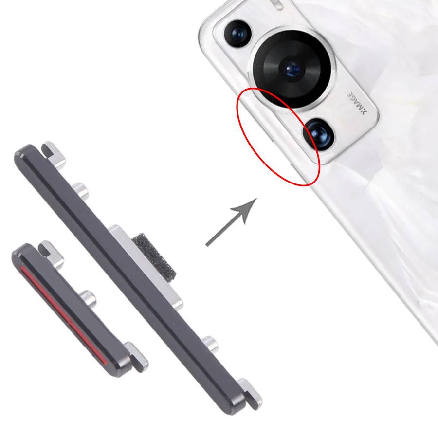 For Huawei P60 Pro 10pairs Original Power Button and Volume Control Button (Black)