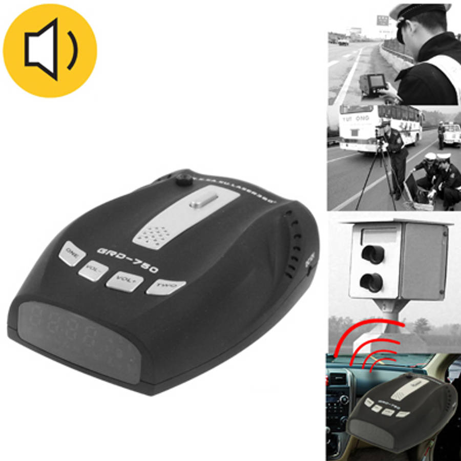 GRD-750 Digital Radar Laser Detector, Built-in Loud Speaker(Black)