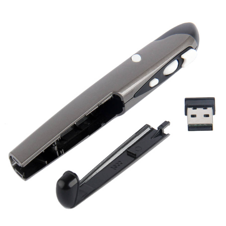 2.4GHz 500 / 1000DPI Wireless Pen Mouse with USB Mini Receiver, Transmission Distance: 10m(Grey)