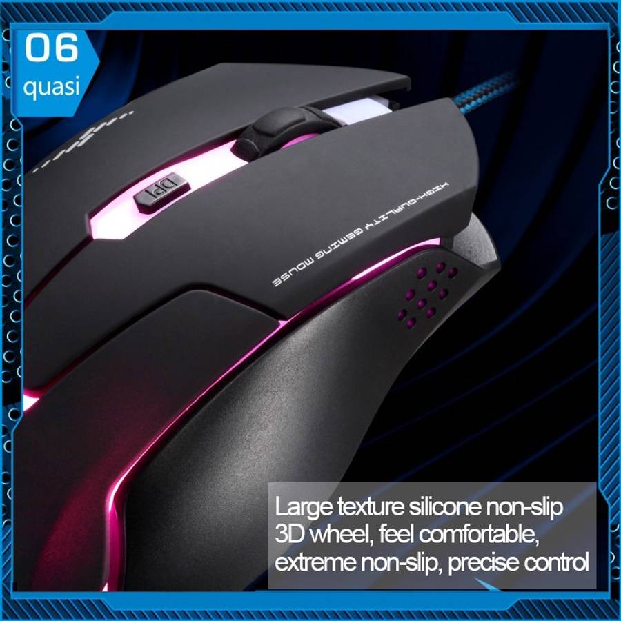 T7 Wired 3 Color Changeable 1200 DPI 1600DPI 2400DPI Gaming USB Optical Mouse