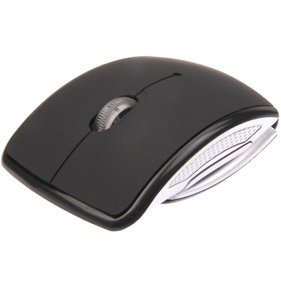 Wireless 2.4GHz 800-1200-1600dpi Snap-in Transceiver Folding Wireless Optical Mouse / Mice(Black)
