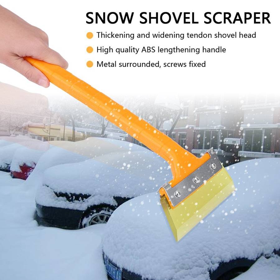 Automobile Supplies Car Snow Brush Snow Shovel Cleaning Scraper(Yellow)