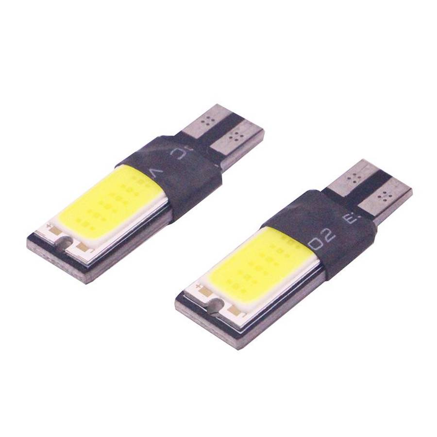 2 PCS T10 3W 160-180LM 2 LED Ice Blue COB LED Decode Car Clearance Lights Lamp, DC12V