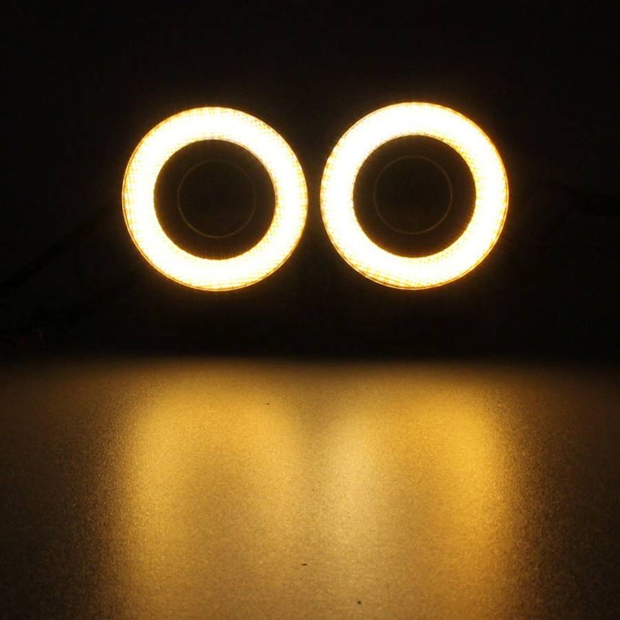2 PCS 2.5 inch 10W 900LM White + Yellow Light 6500K Waterproof LED Eagle Eye Light for Vehicles, DC