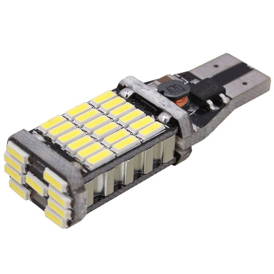 2 PCS T15 W16W 9W 450LM White Light 45 LED 4014 SMD Car Brake Light Reverse Lamp Parking Light Bulb,