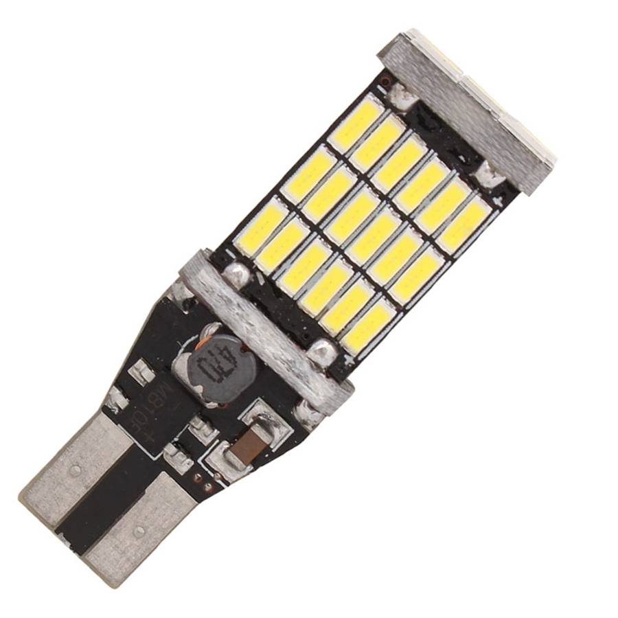 2 PCS T15 W16W 9W 450LM White Light 45 LED 4014 SMD Car Brake Light Reverse Lamp Parking Light Bulb,