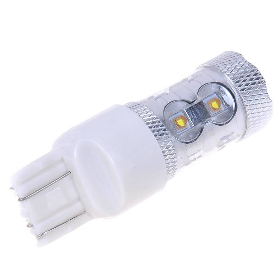 2 PCS 7443 650 Lumen 50W 10-3535-LEDs 6500K White Light Brake Light, DC 12-24V