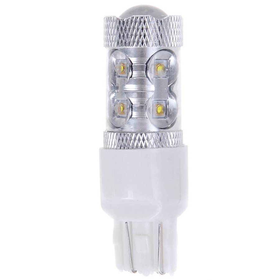 2 PCS 7443 650 Lumen 50W 10-3535-LEDs 6500K White Light Brake Light, DC 12-24V