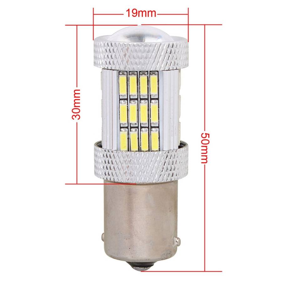 2PCS 1156 10W 540LM White Light 54 LED 4014 SMD Car Brake Light Steering Light Bulb, DC 12V