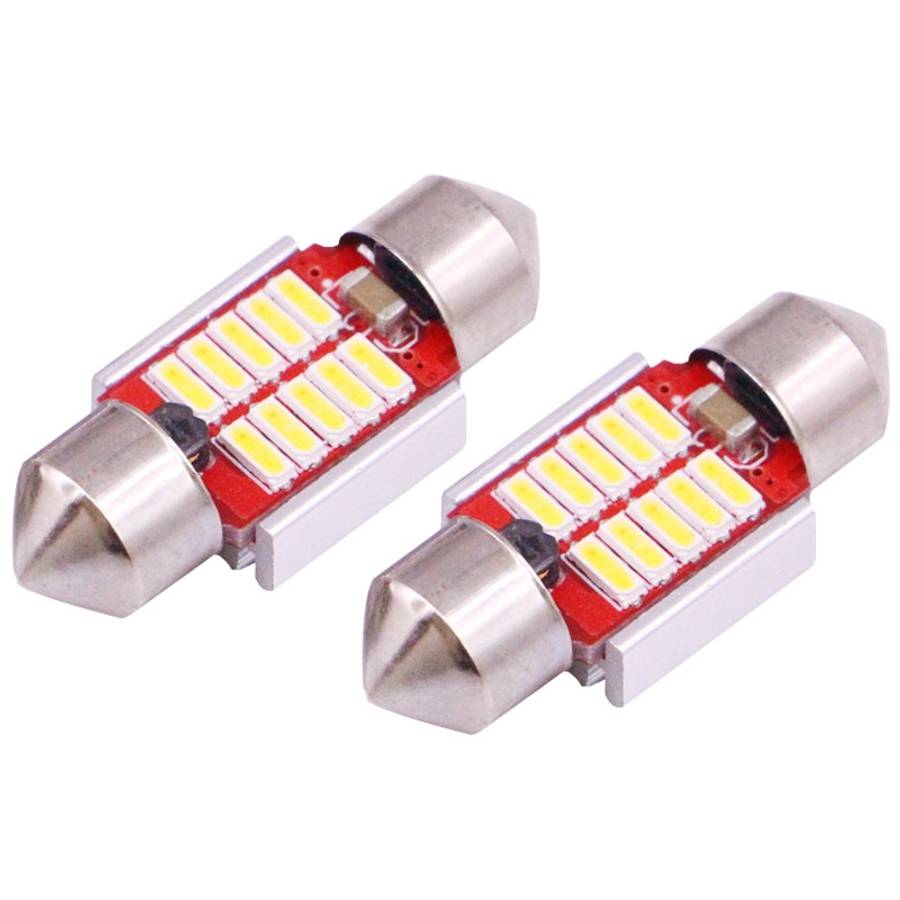 2 PCS 31mm 3W 180LM White Light 10 LED SMD 4014 CANBUS License Plate Reading Lights Car Light Bulb