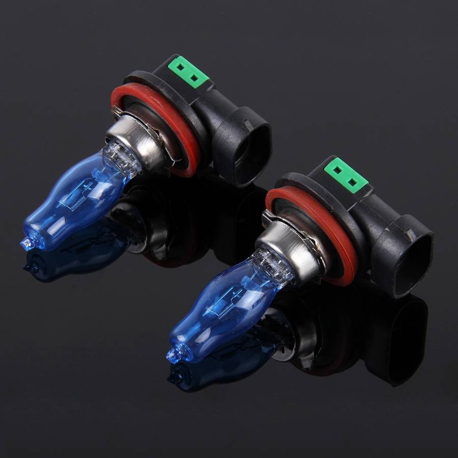 HOD H11 Halogen Bulb, Super White Car Headlight Bulb, 12 V / 100W, 6000K 2400LM (Pair)