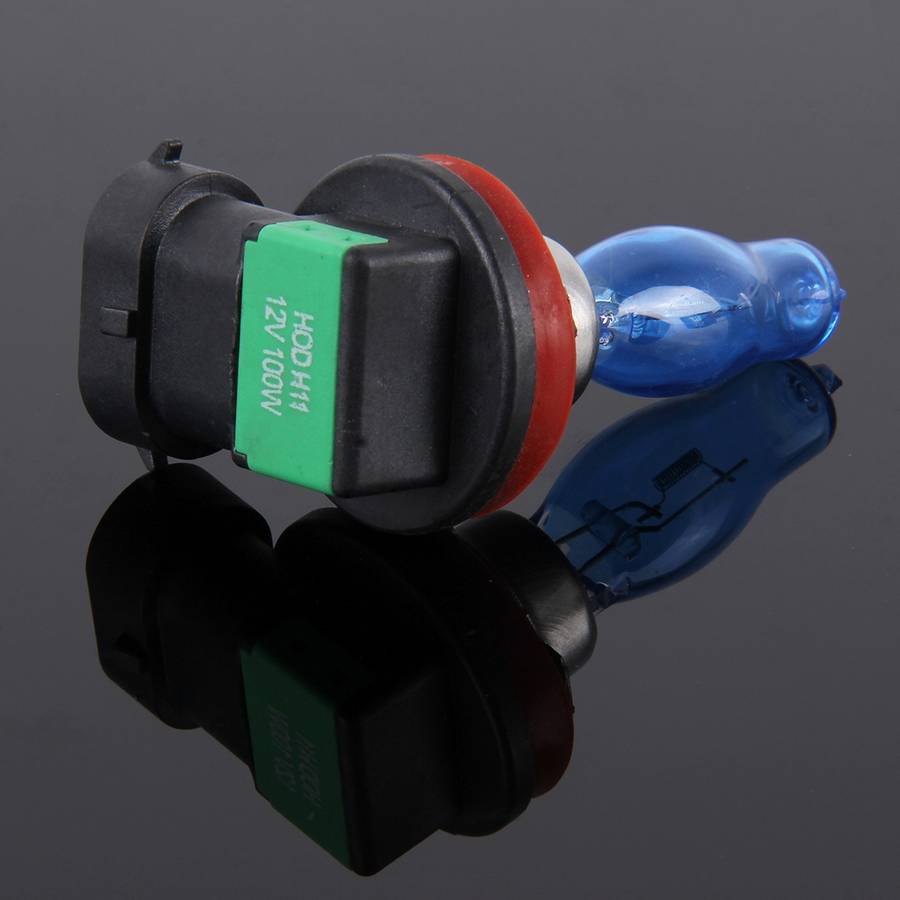 HOD H11 Halogen Bulb, Super White Car Headlight Bulb, 12 V / 100W, 6000K 2400LM (Pair)