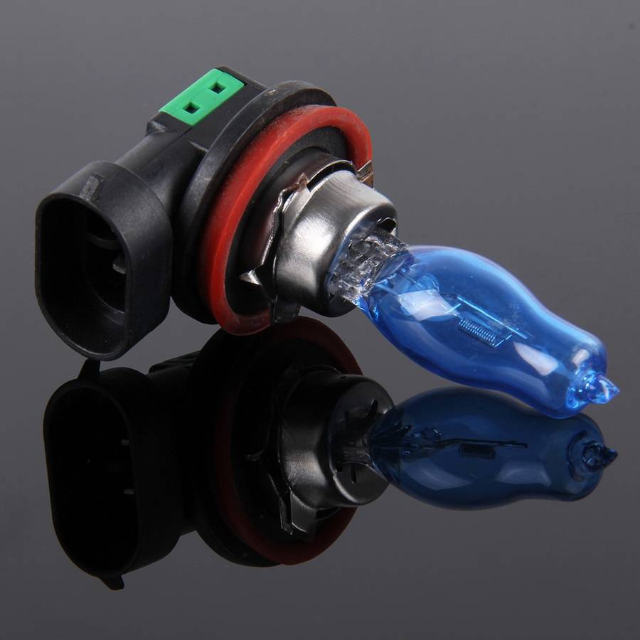 HOD H11 Halogen Bulb, Super White Car Headlight Bulb, 12 V / 100W, 6000K 2400LM (Pair)