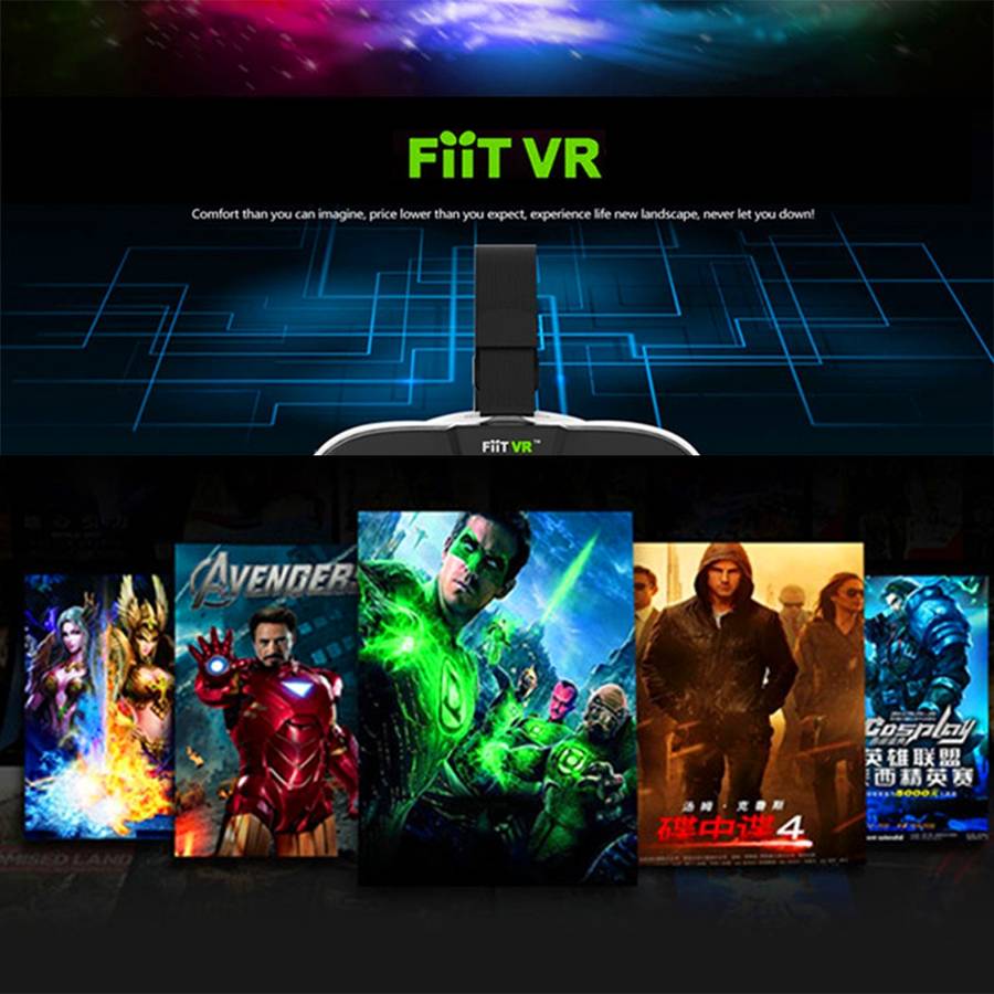 FIIT VR Universal Virtual Reality 3D Video Glasses for 4 to 6 inch Smartphones
