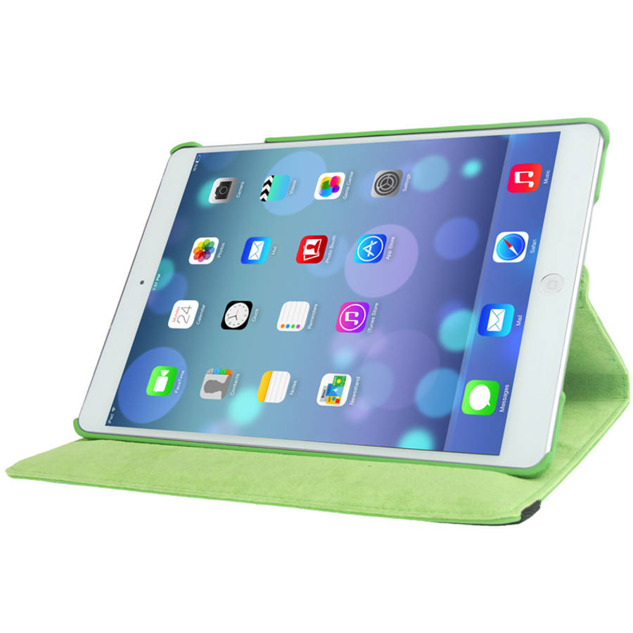 Litchi Texture 360 Degrees Rotation Leather Tablet Case with Holder for iPad Air / Air ... (Green)