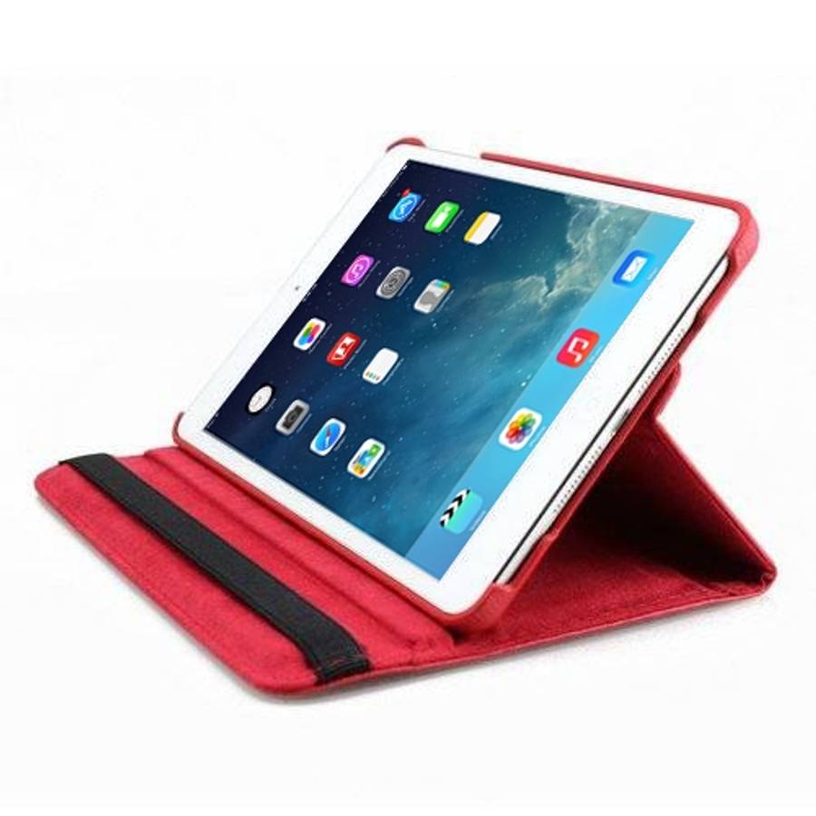 For iPad 9.7 (2018) & iPad 9.7 (2017) & Air 2 & Air 360 Degree Rotation Litchi Texture L ... (Red)
