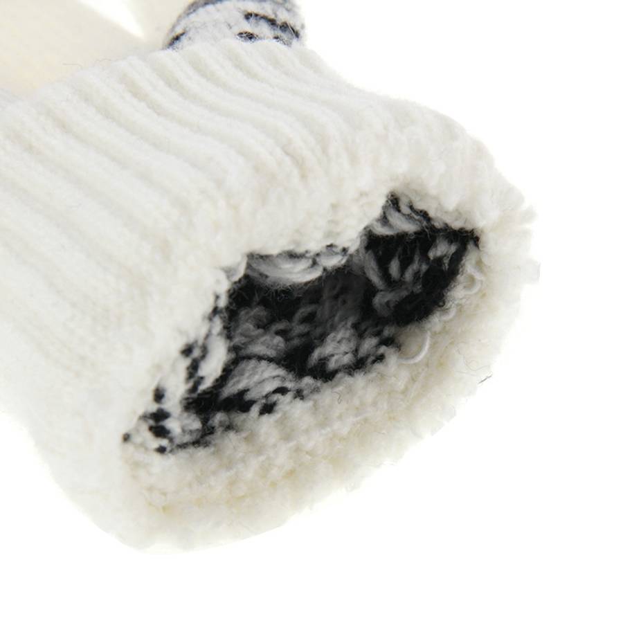 Woven Double Deer Pattern Three Finger Touch Screen Touch Gloves