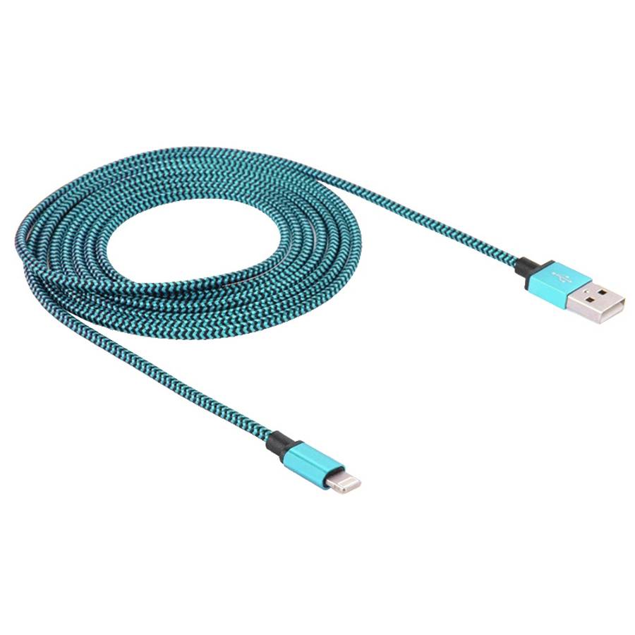 2m Woven Style 8 Pin to USB Sync Data / Charging Cable(Blue)