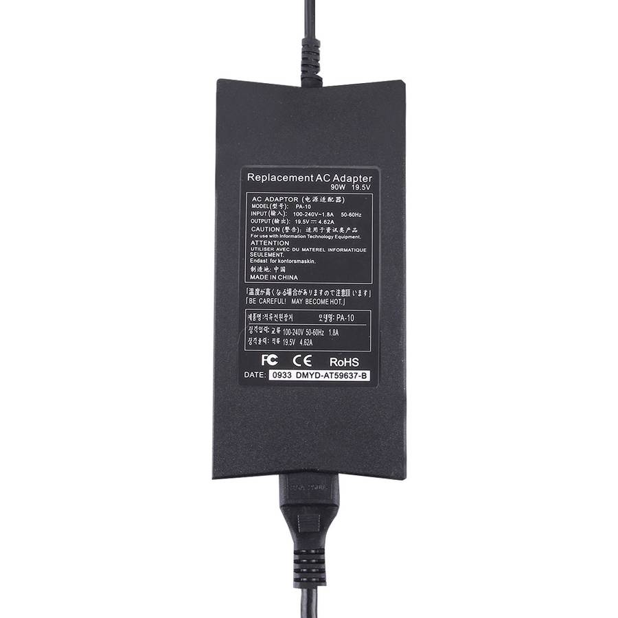 AC Adapter 19.5V 4.62A 90W for DELL D620 Notebook, Output Tips: 7.4x5.0mm(Black)
