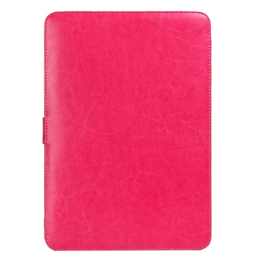 Notebook Leather Case with Snap Fastener for 15.4 inch MacBook Pro Retina(Magenta)