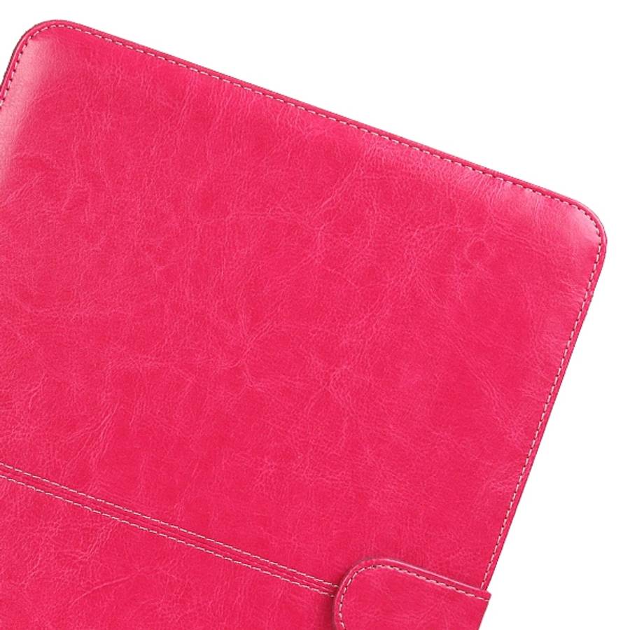 Notebook Leather Case with Snap Fastener for 15.4 inch MacBook Pro Retina(Magenta)