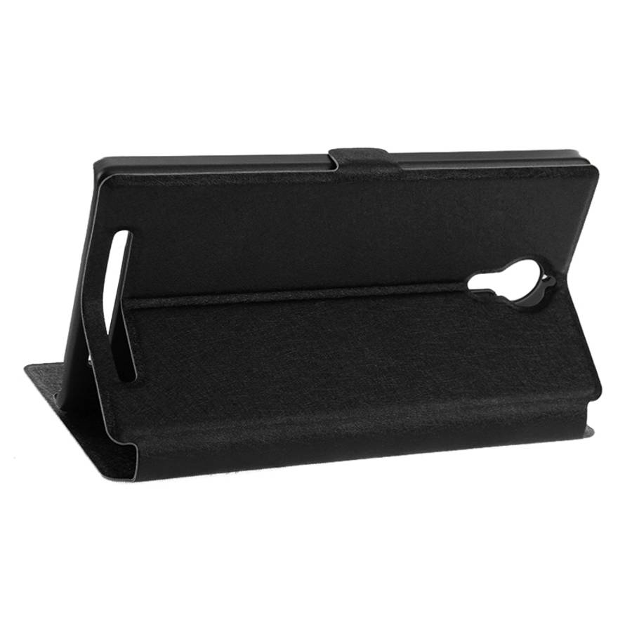 Cross Texture Horizontal Flip Leather Case with Caller ID Display & Holder for Lenovo K80(Black)