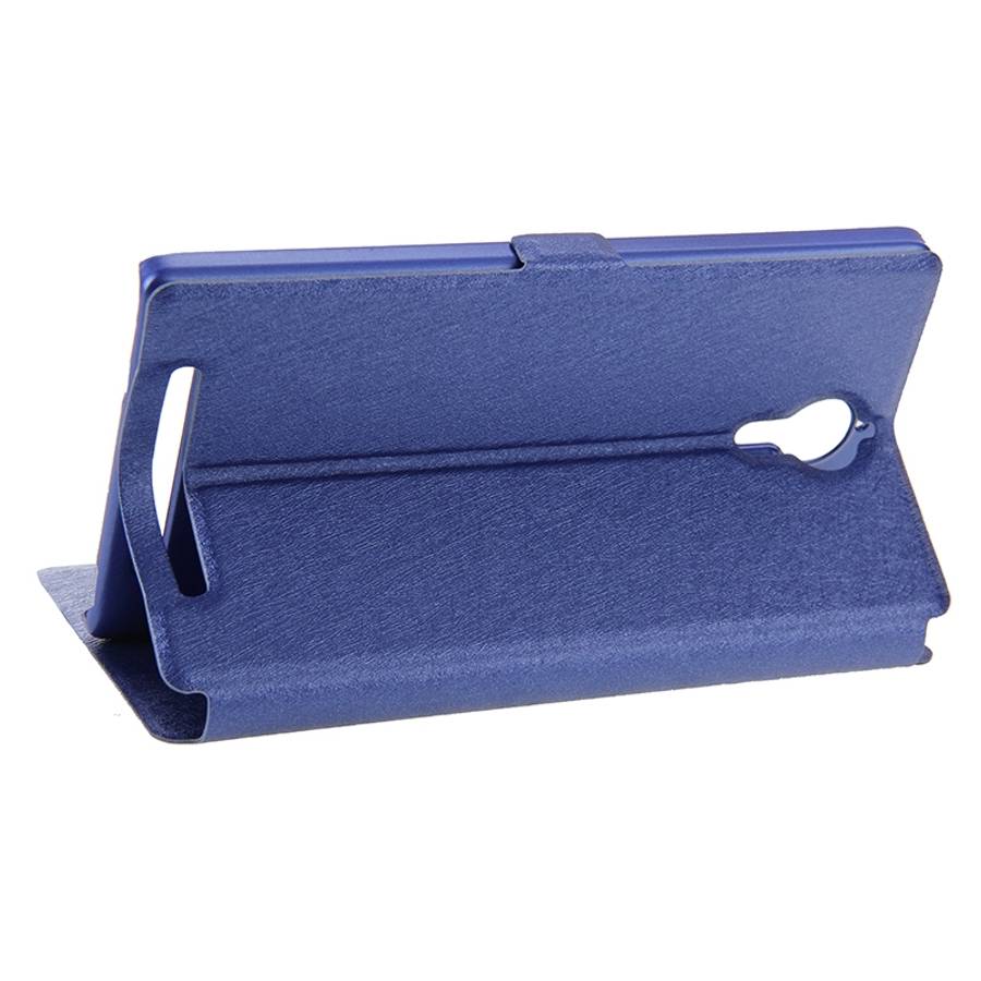 Cross Texture Horizontal Flip Leather Case with Caller ID Display & Holder for Len ... (Dark Blue)