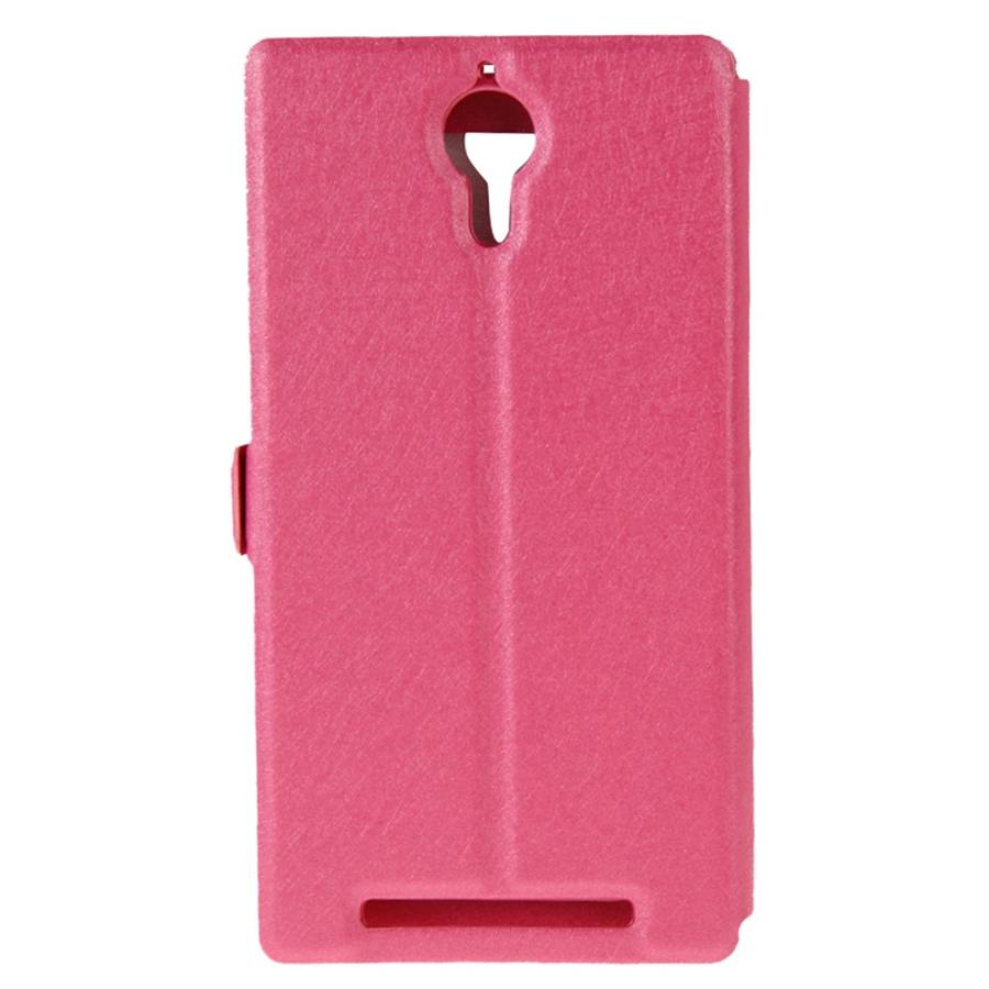 Cross Texture Horizontal Flip Leather Case with Caller ID Display & Holder for Lenovo K80(Magenta)