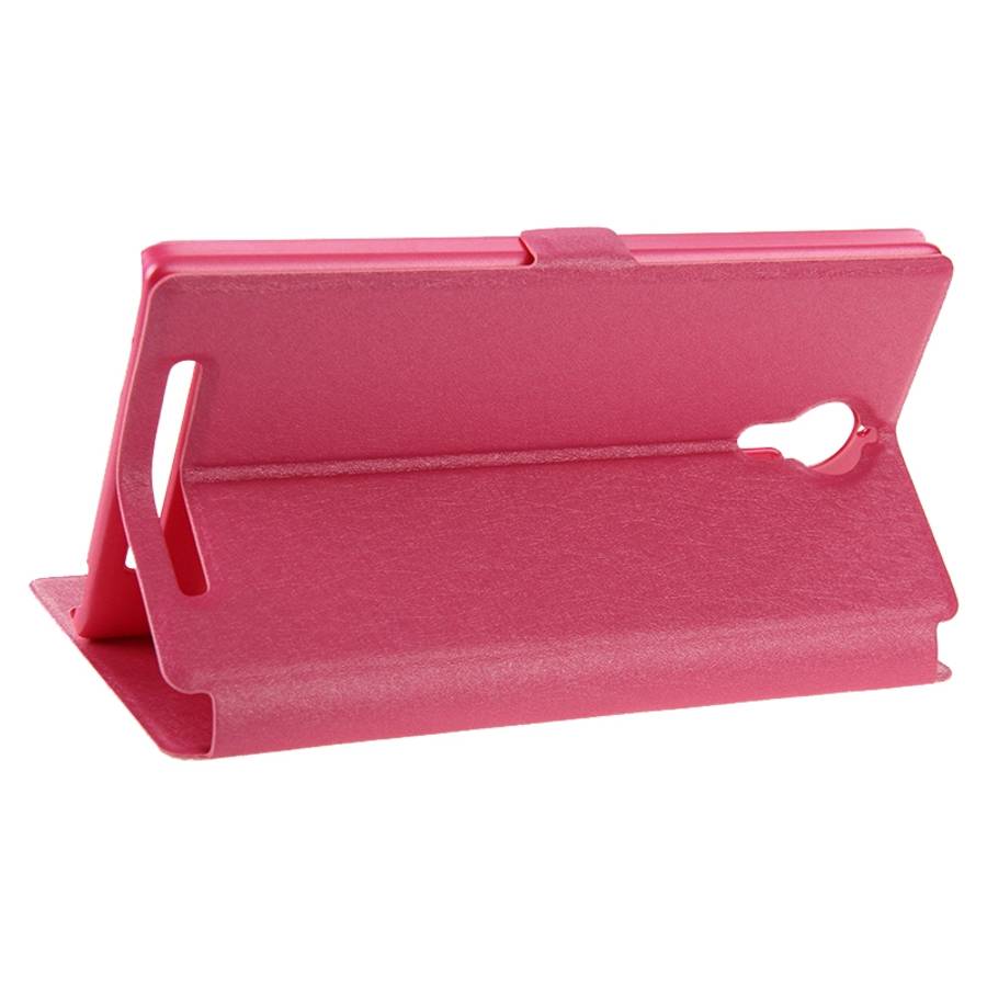 Cross Texture Horizontal Flip Leather Case with Caller ID Display & Holder for Lenovo K80(Magenta)