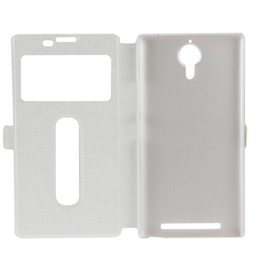 Cross Texture Horizontal Flip Leather Case with Caller ID Display & Holder for Lenovo K80(White)