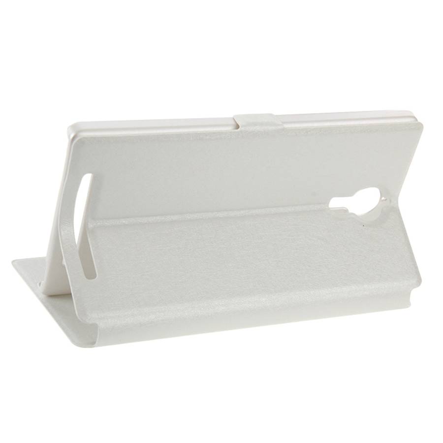Cross Texture Horizontal Flip Leather Case with Caller ID Display & Holder for Lenovo K80(White)