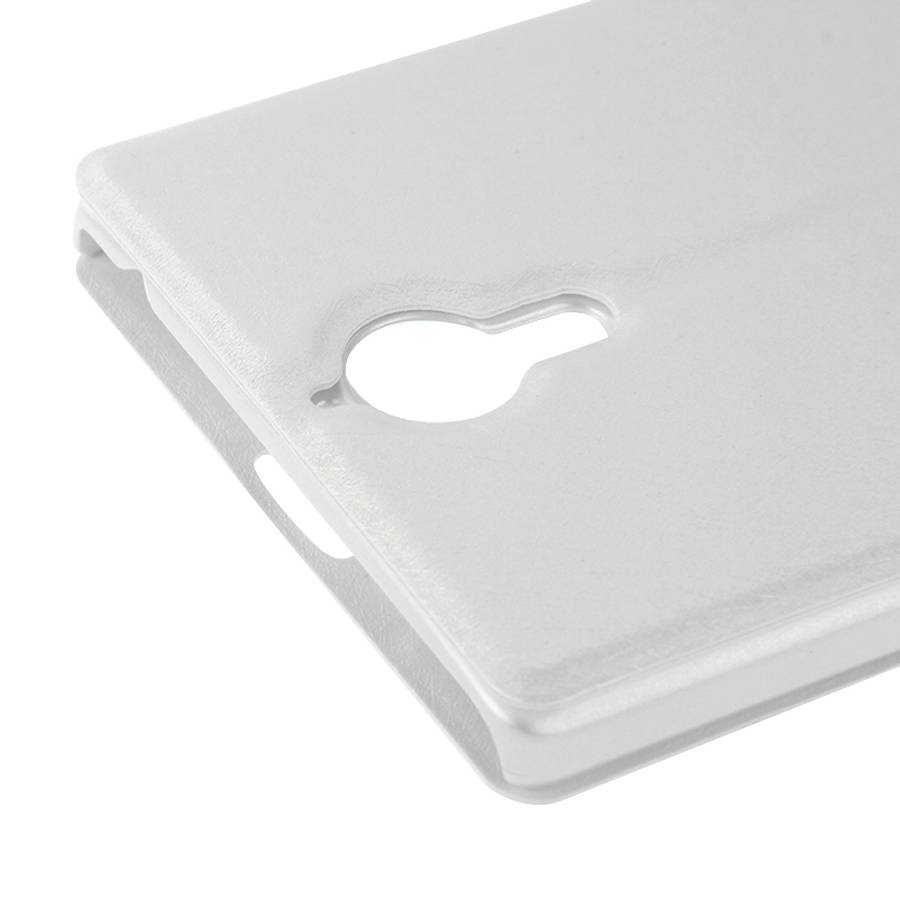 Cross Texture Horizontal Flip Leather Case with Caller ID Display & Holder for Lenovo K80(White)