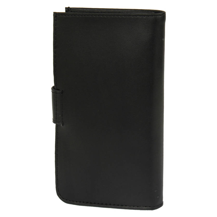 Genuine Leather Case with Wallet & Credit Card Slots for HTC M7 / i9300 / i9250 / Sony ... (Black)