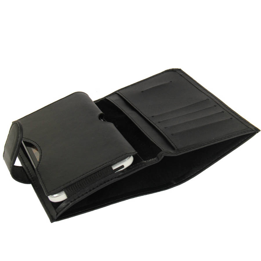 Genuine Leather Case with Wallet & Credit Card Slots for HTC M7 / i9300 / i9250 / Sony ... (Black)