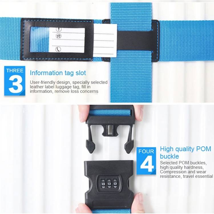 Luggage Strap Cross Belt Adjustable Packing Band Belt Strap with Password Lock for Luggage Travel S
