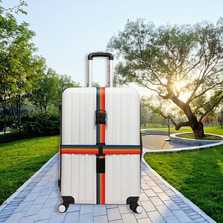 Luggage Strap Cross Belt Adjustable Packing Band Belt Strap with Password Lock for Luggage Travel S