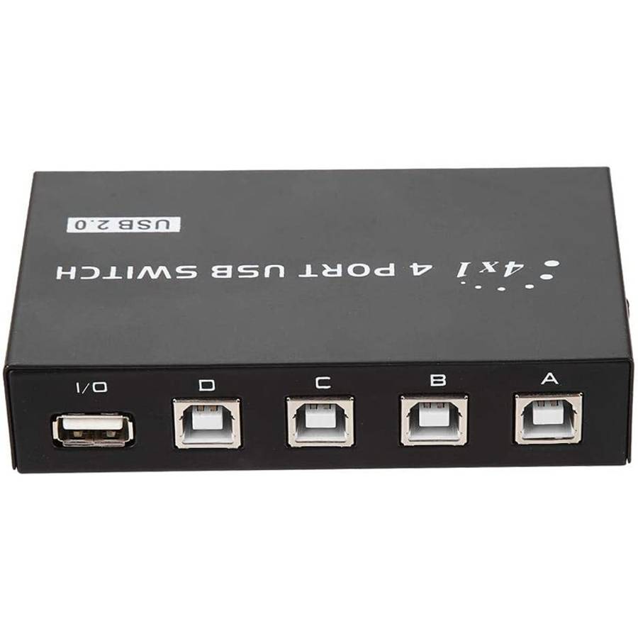 FENGJIE FJ-IA4B-C 4 Ports High Speed USB 2.0 Key-Press Switcher Share Switch Box for PC Computer S