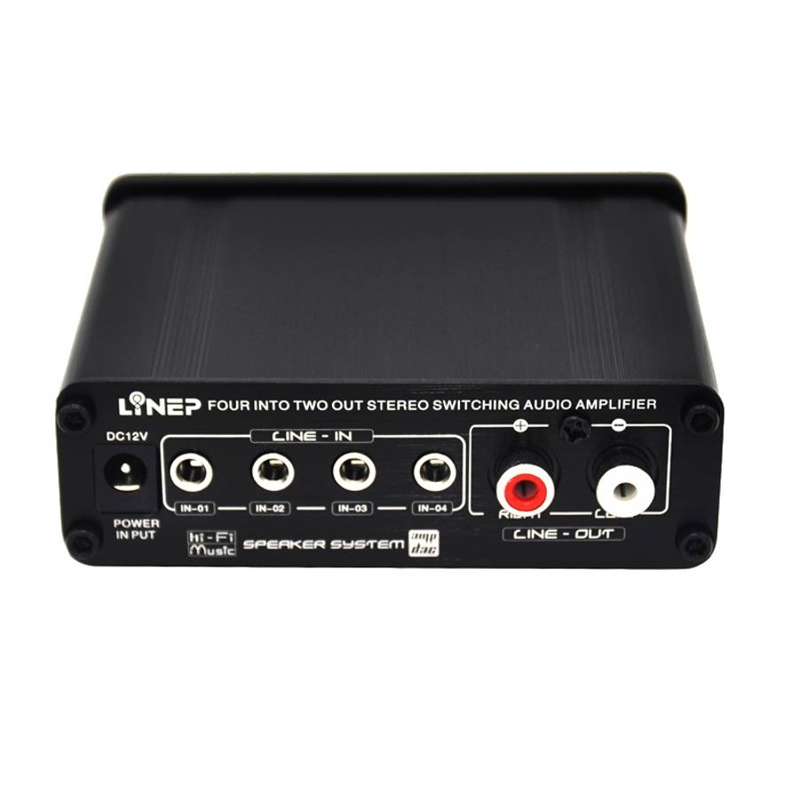 A926 Four-In Two-Out Signal Amplifying Switcher(Black)