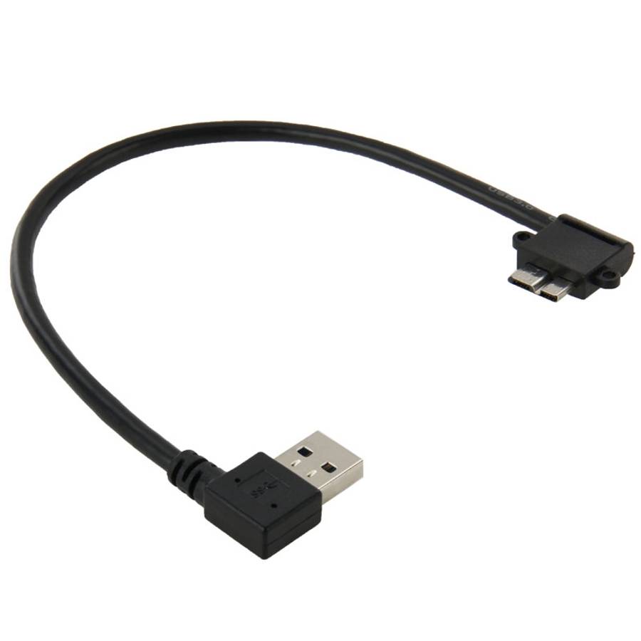26cm 90 Degree Right Angle USB 3.0 to 90 Degree Right Angle Micro 3.0 Data Cable for Galaxy Note I