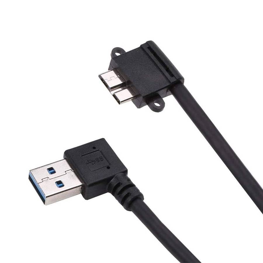 26cm 90 Degree Right Angle USB 3.0 to 90 Degree Right Angle Micro 3.0 Data Cable for Galaxy Note I