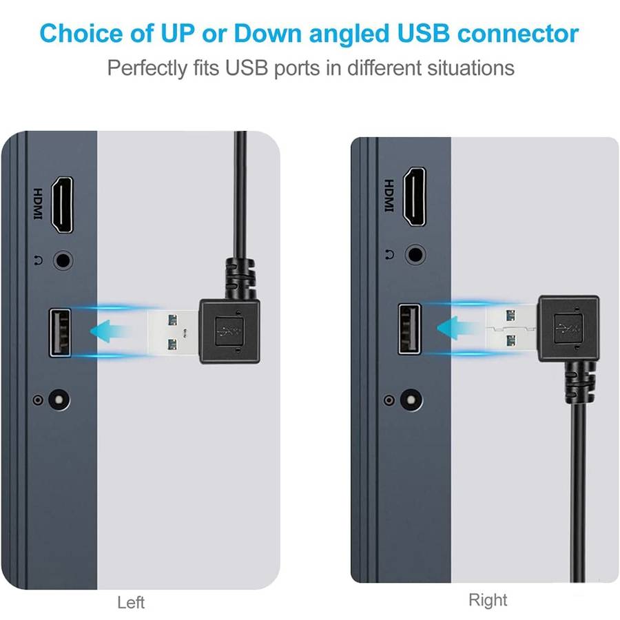 26cm 90 Degree Right Angle USB 3.0 to 90 Degree Right Angle Micro 3.0 Data Cable for Galaxy Note I